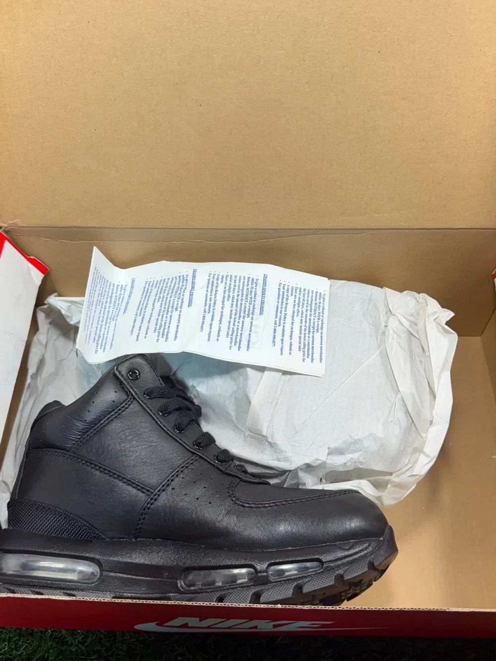 Nike Air Max Goadome GS Triple Black Boots 311567-001 Size 4.5Y  Og Box